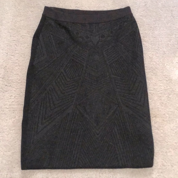 Dresses & Skirts - Black w/ silver glitter Aztec design pencil skirt
